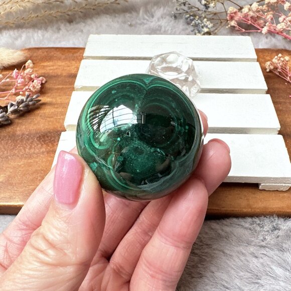 Beautiful Small Malachite Sphere - Picture 1 of 7